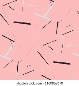 Seamless Grunge Stripes. Abstract Scratched Texture with Brush Strokes. Scribbled Grunge Rapport for Cloth, Cotton, Curtains. Retro Vector Background with Stripes