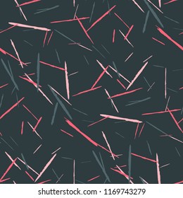 Seamless Grunge Stripes. Abstract Scratched Texture with Dry Brush Strokes. Scribbled Grunge Motif for Cloth, Shirt, Curtains. Trendy Vector Background