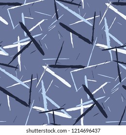 Seamless Grunge Stripes. Abstract Scratched Texture with Brush Strokes. Scribbled Grunge Motif for Tablecloth, Wallpaper, Dress. Rustic Vector Background