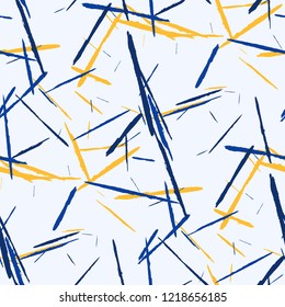 Seamless Grunge Stripes. Abstract Scratched Texture with Dry Brush Strokes. Scribbled Grunge Motif for Cloth, Cotton, Curtains. Rustic Vector Background with Stripes