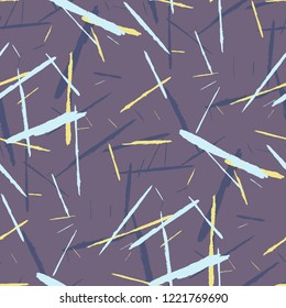 Seamless Grunge Stripes. Abstract Scratched Texture with Dry Brush Strokes. Scribbled Grunge Motif for Chintz, Calico, Swimwear. Trendy Vector Background with Stripes