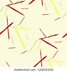 Seamless Grunge Stripes. Abstract Scratched Texture with Dry Brush Strokes. Scribbled Grunge Pattern for Tablecloth, Shirt, Dress. Rustic Vector Background