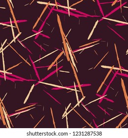 Seamless Grunge Stripes. Abstract Scratched Texture with Dry Brush Strokes. Scribbled Grunge Rapport for Tablecloth, Wallpaper, Linen. Rustic Vector Background