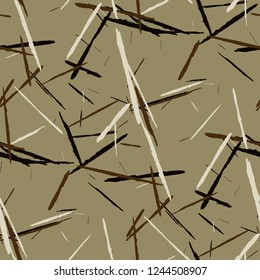 Seamless Grunge Stripes. Abstract Scratched Texture with Dry Brush Strokes. Scribbled Grunge Rapport for Chintz, Calico, Swimwear. Trendy Vector Background with Stripes