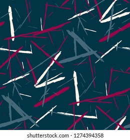 Seamless Grunge Stripes. Abstract Scratched Texture with Brush Strokes. Scribbled Grunge Rapport for Chintz, Wallpaper, Linen. Rustic Vector Background with Stripes