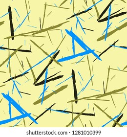 Seamless Grunge Stripes. Abstract Scratched Texture with Brush Strokes. Scribbled Grunge Rapport for Cloth, Shirt, Curtains. Rustic Vector Background with Stripes