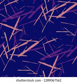 Seamless Grunge Stripes. Abstract Scratched Texture with Dry Brush Strokes. Scribbled Grunge Pattern for Tablecloth, Wallpaper, Linen. Rustic Vector Background