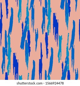 Seamless Grunge Stripes. Abstract Texture with Horizontal Dry Brush Strokes Scribbled Grunge Pattern for Dress, Curtain, Paper. Rustic Vector Background