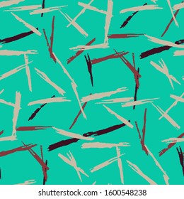 Seamless Grunge Stripes. Abstract Texture with Horizontal Dry Brush Strokes Scribbled Grunge Pattern for Dress, Curtain, Paper. Rustic Vector Background with Stripes