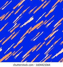 Seamless Grunge Stripes. Abstract Texture with Horizontal Dry Brush Strokes Scribbled Grunge Motif for Calico, Print, Textile. Rustic Vector Background