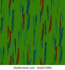 Seamless Grunge Stripes. Abstract Texture with Horizontal, Vertical, Diagonal Brush Strokes. Scribbled Grunge Pattern for Dress, Curtain, Tablecloth. Retro Vector Background