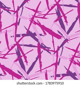 Seamless Grunge Stripes. Abstract Texture with Horizontal Dry Brush Strokes Scribbled Grunge Rapport for Cotton, Print, Calico. Trendy Vector Background