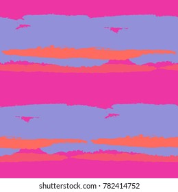 Seamless Grunge Stripes. Abstract Texture with Horizontal Brush Srokes.  Scribbled Grunge Rapport for Swimwear, Cloth, Fabric. Retro Vector Background with Stripes.