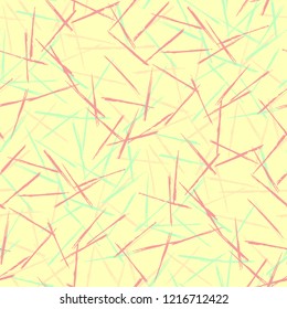 Seamless Grunge Stripes Background. Modern Scribbled Grunge Motif for Cotton, Print, Calico. Abstract Color Background with Scribbled Stripes. Vector Texture for your Design.