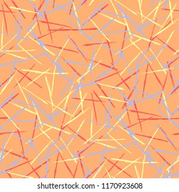 Seamless Grunge Stripes Background. Retro Scribbled Grunge Rapport for Print, Fabric, Textile. Abstract Color Background with Scribbled Stripes. Vector Texture for your Design.