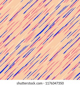 Seamless Grunge Stripes Background. Retro Scribbled Grunge Pattern for Wallpaper, Print, Cotton. Abstract Color Background with Scribbled Stripes. Vector Texture for your Design.