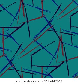 Seamless Grunge Stripes Background. Retro Scribbled Grunge Motif for Chintz, Curtain, Paper. Abstract Color Background with Scribbled Stripes. Vector Texture for your Design.