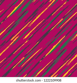 Seamless Grunge Stripes Background. Retro Scribbled Grunge Motif for Cotton, Print, Textile. Abstract Color Background with Scribbled Stripes. Vector Texture for your Design.