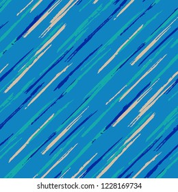 Seamless Grunge Stripes Background. Retro Scribbled Grunge Motif for Chintz, Linen, Paper. Abstract Color Background with Scribbled Stripes. Vector Texture for your Design.