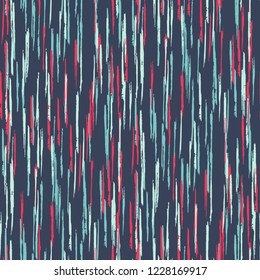Seamless Grunge Stripes Background. Retro Scribbled Grunge Rapport for Cotton, Calico, Textile. Abstract Color Background with Scribbled Stripes. Vector Texture for your Design.