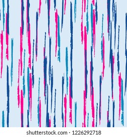 Seamless Grunge Stripes Background. Trendy Scribbled Grunge Pattern for Dress, Curtain, Tablecloth. Abstract Color Background with Scribbled Stripes. Vector Texture for your Design.