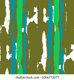 Seamless Grunge Stripes. Painted Lines. Texture with Vertical Dry Brush Strokes. Scribbled Grunge Pattern for Cloth, Fabric, Textile. Trendy Vector Background with Stripes