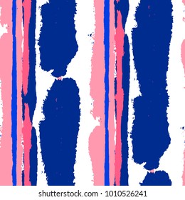 Seamless Grunge Stripes. Painted Lines. Texture with Vertical Dry Brush Strokes. Scribbled Grunge Rapport for Sportswear, Fabric, Wallpaper. Rustic Vector Background