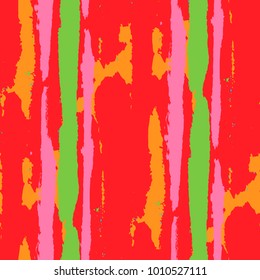 Seamless Grunge Stripes. Painted Lines. Texture with Vertical Brush Strokes. Scribbled Grunge Rapport for Sportswear, Paper, Cloth. Retro Vector Background