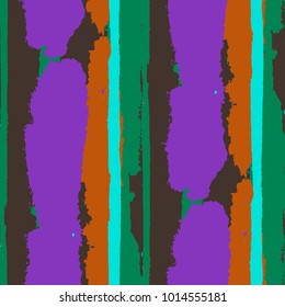 Seamless Grunge Stripes. Painted Lines. Texture with Vertical Dry Brush Strokes. Scribbled Grunge Rapport for Sportswear, Fabric, Cloth. Trendy Vector Background