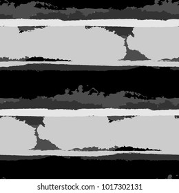 Seamless Grunge Stripes. Painted Lines. Texture with Horizontal Brush Strokes. Scribbled Grunge Rapport for Cloth, Fabric, Textile. Rustic Vector Background with Stripes