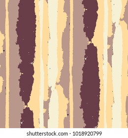Seamless Grunge Stripes. Painted Lines. Texture with Vertical Brush Strokes. Scribbled Grunge Rapport for Linen, Fabric, Textile. Rustic Vector Background with Stripes