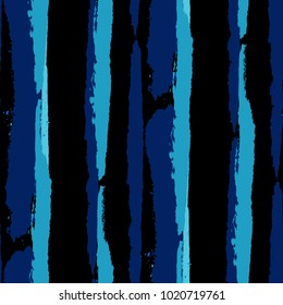 Seamless Grunge Stripes. Painted Lines. Texture with Vertical Brush Strokes. Scribbled Grunge Pattern for Sportswear, Fabric, Wallpaper. Trendy Vector Background