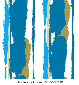 Seamless Grunge Stripes. Painted Lines. Texture with Vertical Dry Brush Strokes. Scribbled Grunge Pattern for Cloth, Fabric, Textile. Trendy Vector Background