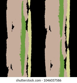 Seamless Grunge Stripes. Painted Lines. Texture with Vertical Brush Strokes. Scribbled Grunge Motif for Linen, Fabric, Wallpaper. Trendy Vector Background with Stripes