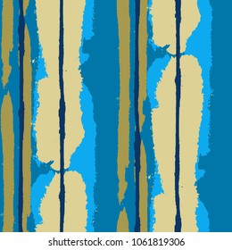 Seamless Grunge Stripes. Painted Lines. Texture with Vertical Brush Strokes. Scribbled Grunge Rapport for Cloth, Fabric, Textile. Retro Vector Background with Stripes