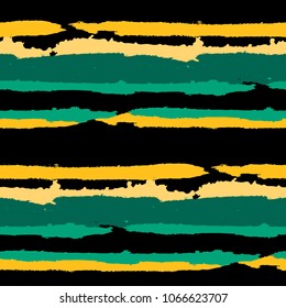Seamless Grunge Stripes. Painted Lines. Texture with Horizontal Dry Brush Strokes. Scribbled Grunge Pattern for Sportswear, Paper, Cloth. Rustic Vector Background