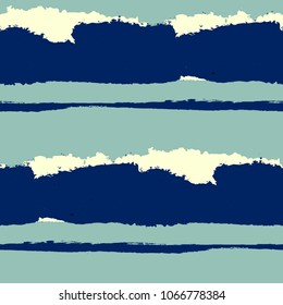 Seamless Grunge Stripes. Painted Lines. Texture with Horizontal Brush Strokes. Scribbled Grunge Rapport for Cloth, Fabric, Textile. Trendy Vector Background