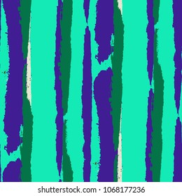 Seamless Grunge Stripes. Painted Lines. Texture with Vertical Brush Strokes. Scribbled Grunge Pattern for Sportswear, Fabric, Cloth. Retro Vector Background