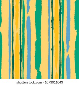 Seamless Grunge Stripes. Painted Lines. Texture with Vertical Dry Brush Strokes. Scribbled Grunge Motif for Linen, Fabric, Wallpaper. Retro Vector Background