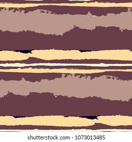 Seamless Grunge Stripes. Painted Lines. Texture with Horizontal Dry Brush Strokes. Scribbled Grunge Rapport for Linen, Fabric, Wallpaper. Retro Vector Background