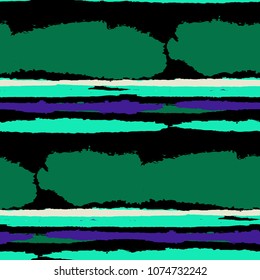 Seamless Grunge Stripes. Painted Lines. Texture with Horizontal Dry Brush Strokes. Scribbled Grunge Pattern for Linen, Fabric, Textile. Retro Vector Background with Stripes