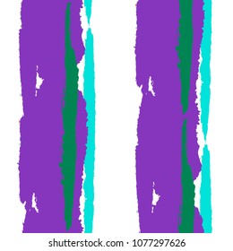 Seamless Grunge Stripes. Painted Lines. Texture with Vertical Dry Brush Strokes. Scribbled Grunge Pattern for Linen, Fabric, Textile. Retro Vector Background