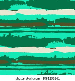 Seamless Grunge Stripes. Painted Lines. Texture with Horizontal Dry Brush Strokes. Scribbled Grunge Rapport for Cloth, Fabric, Textile. Rustic Vector Background