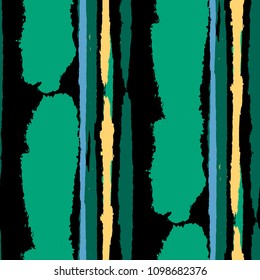 Seamless Grunge Stripes. Painted Lines. Texture with Vertical Dry Brush Strokes. Scribbled Grunge Motif for Sportswear, Paper, Cloth. Retro Vector Background with Stripes