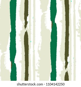 Seamless Grunge Stripes. Painted Lines. Texture with Vertical Brush Strokes. Scribbled Grunge Rapport for Cloth, Swimwear, Textile. Trendy Vector Background with Stripes