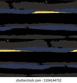Seamless Grunge Stripes. Painted Lines. Texture with Horizontal Brush Strokes. Scribbled Grunge Rapport for Linen, Fabric, Textile. Rustic Vector Background