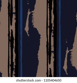 Seamless Grunge Stripes. Painted Lines. Texture with Vertical Brush Strokes. Scribbled Grunge Pattern for Sportswear, Fabric, Wallpaper. Trendy Vector Background
