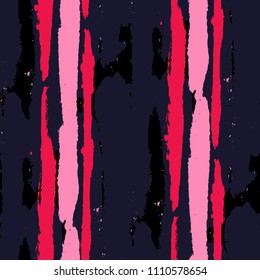 Seamless Grunge Stripes. Painted Lines. Texture with Vertical Brush Strokes. Scribbled Grunge Rapport for Linen, Fabric, Wallpaper. Rustic Vector Background with Stripes