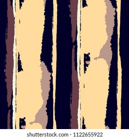 Seamless Grunge Stripes. Painted Lines. Texture with Vertical Brush Strokes. Scribbled Grunge Pattern for Sportswear, Paper, Cloth. Retro Vector Background