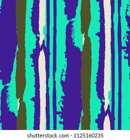 Seamless Grunge Stripes. Painted Lines. Texture with Vertical Dry Brush Strokes. Scribbled Grunge Motif for Sportswear, Fabric, Wallpaper. Rustic Vector Background with Stripes